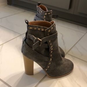Grey heeled booties